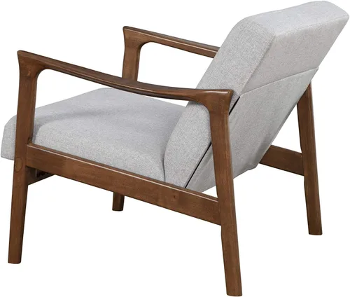 Miniatura 6 de Alpine Furniture Zephyr - Silla de salón retro de mediados de siglo con brazo de madera tapizado, muebles de sala de estar, 33 pulgadas de ancho x