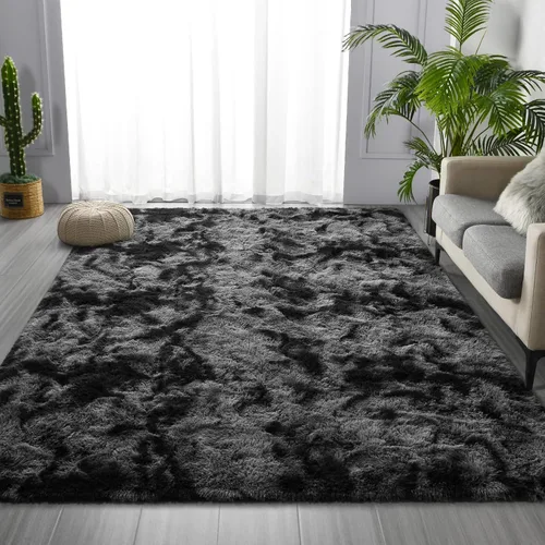 Miniatura 2 de Deerhoo Alfombras Grandes de Área Shag 6 x 9 pies, Alfombras de Felpa Difusa con Tie-Dye para Sala de Estar, Alfombra Ultra Suave Esponjosa y Peluda