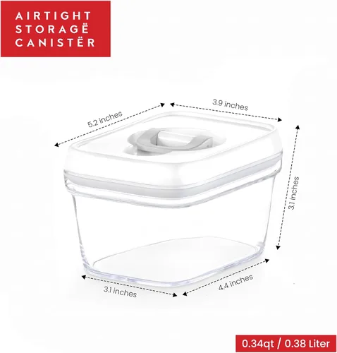 Miniatura 5 de DWËLLZA KITCHEN Contenedores herméticos para almacenamiento de alimentos con tapas, 6 piezas del mismo tamaño, contenedor de despensa para especias