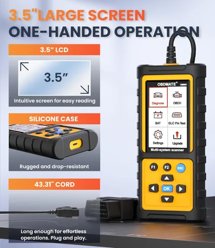 Miniatura 8 de Escáner OBD2 con transmisión ABS SRS, restablecer luces de falla Compruebe el lector de código del motor con funciones OBDII completas Prueba
