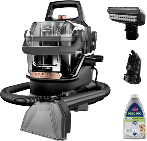 BISSELL Little Green HydroSteam 3618 - Limpiador portátil multiusos de alfombras y tapicería, para automóviles y autos