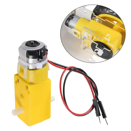 Miniatura 3 de ACEIRMC 8 unids TT DC Motor de caja de cambios de doble eje 3-6V Motor de engranajes 200RPM Ratio 1:48 Motor de eje con cable de 0.100 in