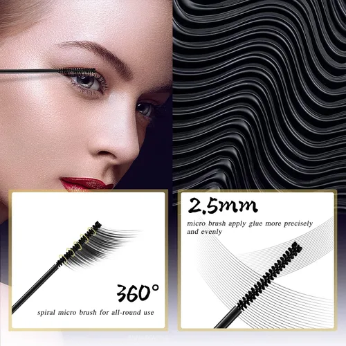 Miniatura 3 de QUEWEL Lash Bond - Pegamento de pestañas en racimo negro para extensiones de pestañas, rímel impermeable de larga duración