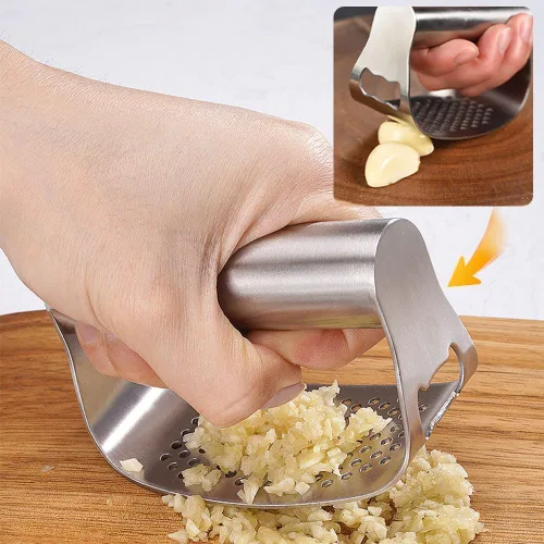 Miniatura 7 de Mecedora de prensa de ajo, prensa de ajo de acero inoxidable, picadora de ajo de acero inoxidable resistente, picadora de ajo para herramientas