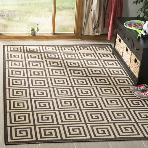 Miniatura 9 de SAFAVIEH Linden Collection - Alfombra lavable para exteriores, alfombra de pasillo de 2.2 x 8 pies, color rojo y crema, no desprende pelusa y fácil