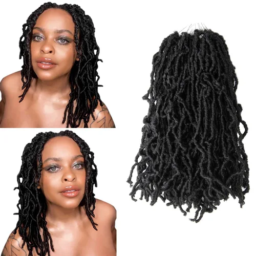 Miniatura 36 de Niseyo Rastas de pelo sintético de ganchillo de 24 pulgadas, 6 paquetes de extensiones de cabello sintético lacio de ganchillo largo