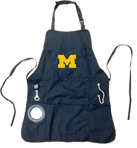 Miniatura 13 de Team Sports America Delantal de parrilla de la Universidad de Michigan Abrebotellas y soporte aislado para bebidas Correas ajustables