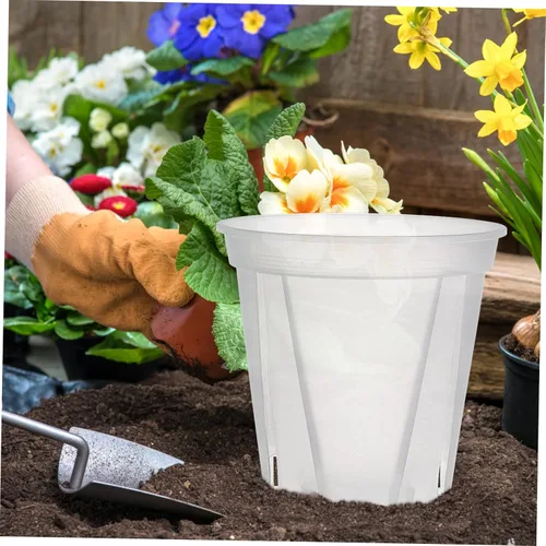 Miniatura 9 de Yardwe Paquete de 2 macetas de plástico para interiores para suculentas y cactus de fácil visualización para decoración de oficina en casa