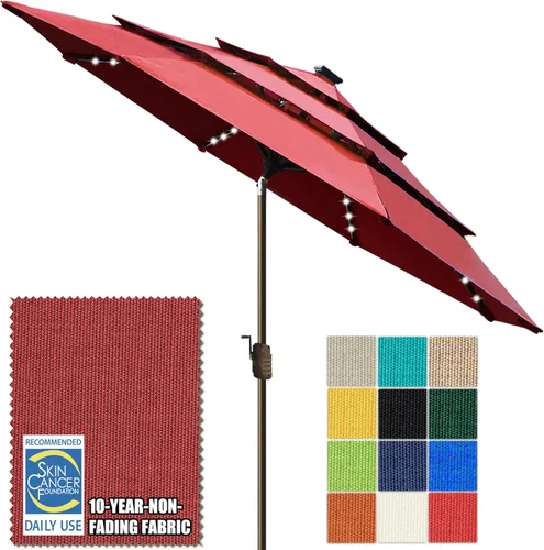 Miniatura 75 de EliteShade - Sombrilla solar de 9 pies / 2.74 metros, con 80 luces LED para patio, mesa al aire libre, con ventilación y cubierta que no se decolora