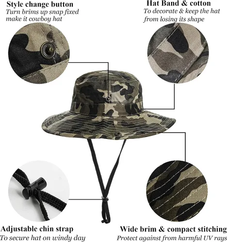 Miniatura 5 de Sombrero de camuflaje para niños de 2 a 14 años
