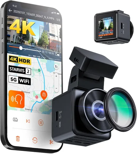 Miniatura 9 de Vantrue Cámara frontal E1 Pro 4K Mini Dash Cam frontal, STARVIS 2 PlatePix HDR visión nocturna para automóvil, GPS WiFi 5G integrado, pantalla IPS