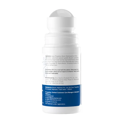 Miniatura 8 de Be Bodywise Desodorante roll-on. Sin aluminio, sin alcohol. Con AHA BHA, ácido láctico, ácido mandélico. Previene el olor, reduce la pigmentación.