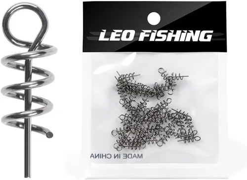Miniatura 6 de BESPORTBLE 50 Uds. Cerradura de pesca al aire libre Aguja fija Ganchos de manivela Señuelo suave Herramientas de pesca Bait Keeper Pin central Worms