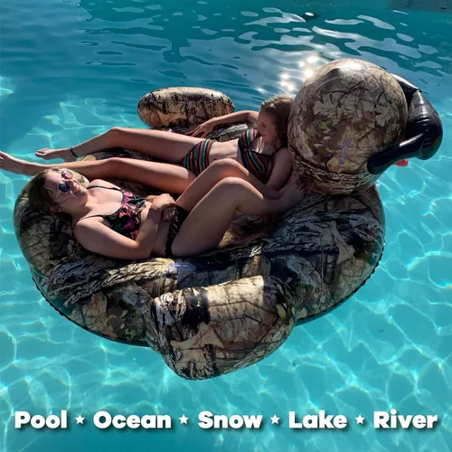 Miniatura 2 de GAME Tubo flotante inflable de goma para piscina, diseño de pato Towable Towable, paquete de 1, para niños a partir de 3 años, soporta un