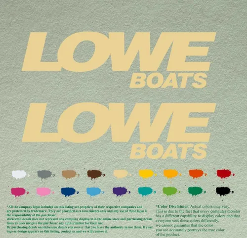 Miniatura 3 de Par de calcomanías de vinilo de repuesto compatibles con Lowe Boats, motor fuera de borda, juego de 2 (12 pulgadas, negro 070)