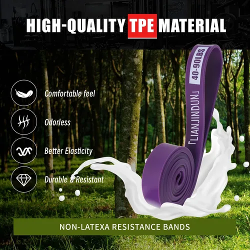 Miniatura 3 de Bandas de resistencia profesional, juego de bandas de asistencia para dominadas con anclaje de puerta, bandas de entrenamiento de ejercicio