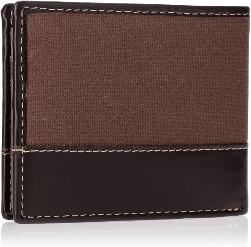 Miniatura 19 de Timberland Cartera de lona de cuero Baseline para hombre con bolsillo abatible adjunto