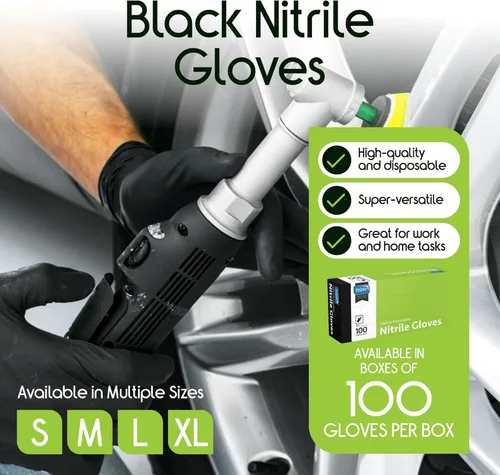 Miniatura 2 de Inspire Guantes desechables de nitrilo negro 4.5 guantes de limpieza de cocina médica desechables de nitrilo