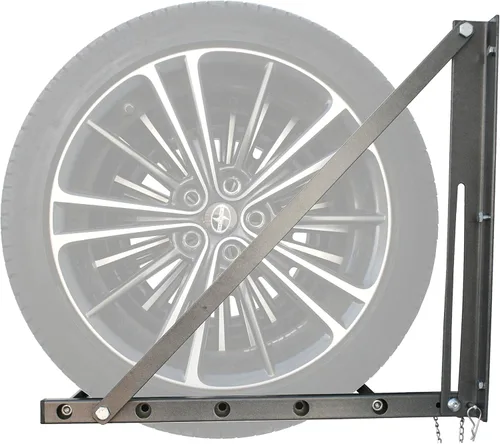 Miniatura 4 de MaxxHaul 70489, 300 libras Estante para neumáticos con montaje de pared, con capacidad plegable y ajustable Gris