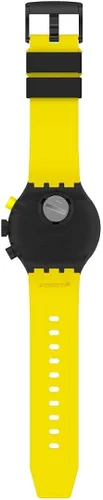 Miniatura 5 de Swatch Correa de silicona de cuarzo, negro, reloj casual 20 (modelo SB02B403), amarillo, Negro