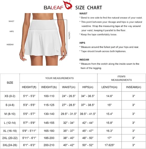 Miniatura 6 de BALEAF Faldas de tenis plisadas para mujer, faldas de golf atléticas con bolsillos cortos para correr, entrenar y hacer deportes