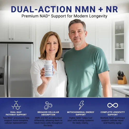 Miniatura 3 de Suplemento liposomal NMN + NR - 60 cápsulas veganas para apoyar la salud celular, la energía y los niveles de NAD+ - Fabricado en Estados Unidos