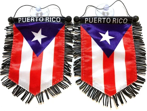 Miniatura 2 de Puerto Rico pequeña bandera puertorriqueña para automóviles hogar pared puerta ventana bandera accesorios decoración colgante decoración pancartas