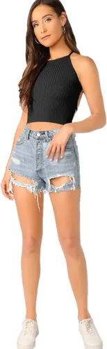Miniatura 6 de Verdusa Camiseta corta sin espalda con cordones para mujer