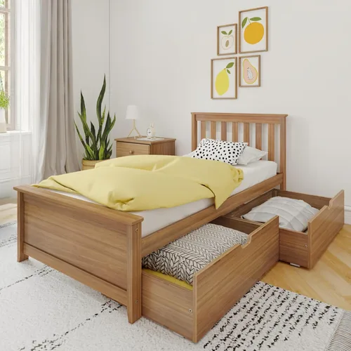Miniatura 11 de Max & Lily - Cama individual, base de cama con cabecero para niños, listones, color blanco.