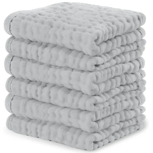 Miniatura 53 de Comfy Cubs - Juego de paños de muselina para eructos de 20 x 10 pulgadas, paquete de 10, tamaño grande, 6 capas, 100% algodón, absorbentes, seguros