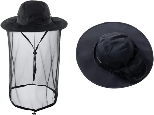 Miniatura 10 de Sombrero de red para la cabeza, apicultor de apicultura, velo, sombrero de malla de caza, gorra de capó de capó de atrapador de abejas, disfraz