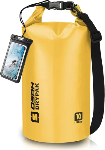 Miniatura 54 de Bolsa seca impermeable, 5L/10L/20L/30L/40L Mochila de almacenamiento ligera con funda para teléfono para mujeres y hombres, saco impermeable Gris