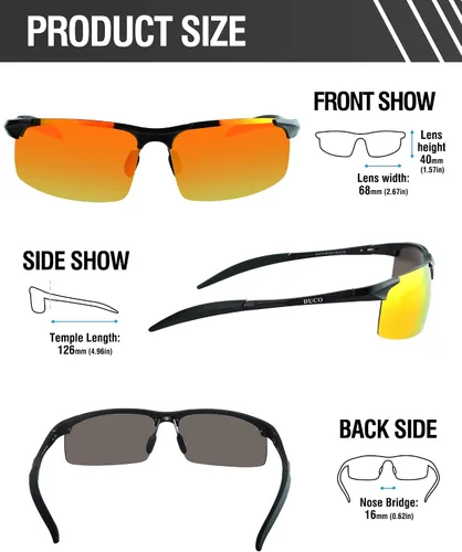 Miniatura 49 de Duco - Gafas de sol deportivas polarizadas para hombre con protección UV 8177s