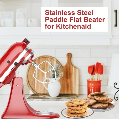 Miniatura 3 de Batidor plano de paleta de acero inoxidable para ayuda de cocina de 5 cuartos Plus y 6 cuartos de galón, soporte de elevación, accesorios de ayuda