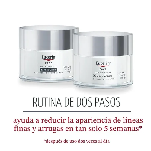 Miniatura 3 de Eucerin Q10 - Set de cuidado de la piel, crema facial diaria antiarrugas con biotina (1.7 onzas) + crema de noche antiarrugas con Pro-Retinol