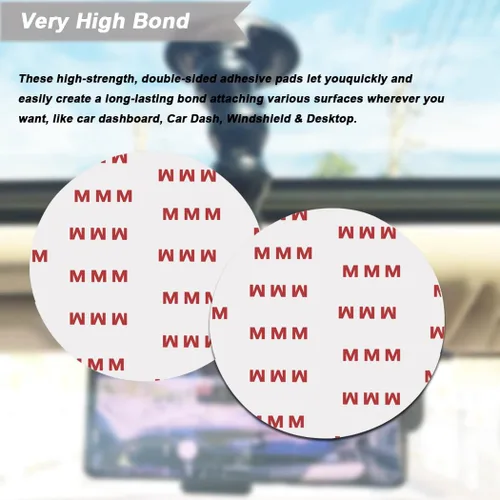 Miniatura 6 de Paquete de 10 almohadillas adhesivas circulares de doble cara de 2.953 in (2.95 pulgadas), repuesto adhesivo fuerte para automóvil para soporte