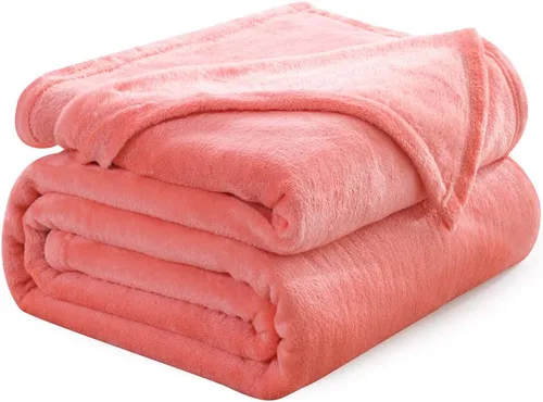 NANPIPER manta decorativa gruesa y ultrasuave de microfelpa, para todas las estaciones, manta peluda de microfibra prémium para sofá y sillón, Coral