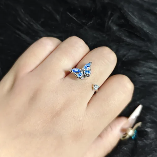 Miniatura 46 de Anillo de plata 925, anillos de plata ajustables para mujer, anillos de pulgar abiertos, anillos de circonio, anillos ajustables, anillos abiertos