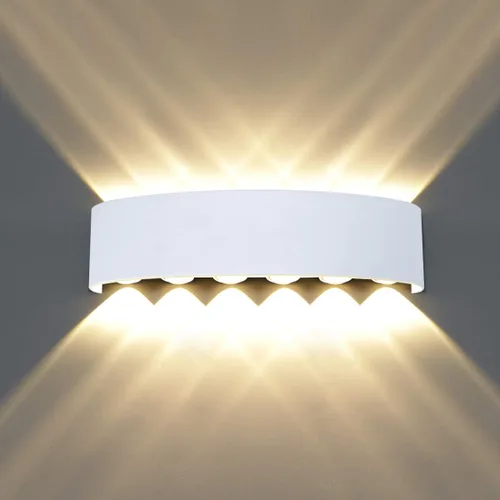 Miniatura 15 de Kawell Lámpara de pared moderna impermeable de 8 W, lámpara de pared LED de aluminio, para interiores y exteriores, para baño, dormitorio, pasillo
