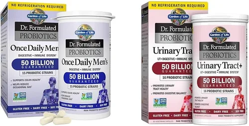 Garden of Life Probióticos para hombres formulados por el Dr. 50 mil millones de UFC y formulados por el Dr. - Probiótico Acidophilus apoya la salud