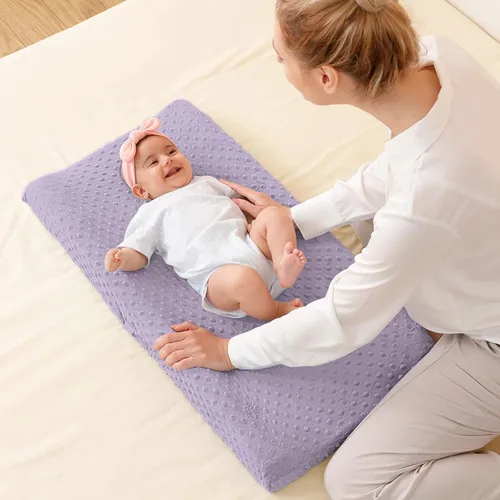 Miniatura 4 de Funda para cambiador de bebé, súper suave, con lunares Minky para bebés, niñas y niños, ultra cómoda, segura para bebés, se ajusta a almohadillas