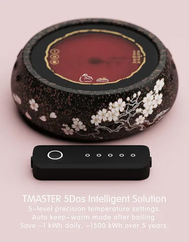 Miniatura 2 de TMASTER Placa eléctrica de 1200 W, placa caliente redonda de cerámica, estufa portátil de cocina, calentador eléctrico para hervir, hacer té, café