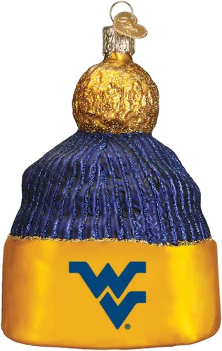 Miniatura 4 de Old World Christmas Gorra de béisbol de Virginia Occidental Adorno soplado de vidrio para árbol de Navidad