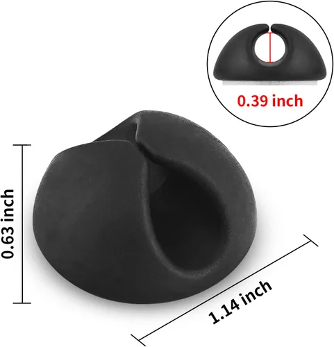 Miniatura 2 de tifanso 6 clips de cable negros – Soporte adhesivo para cable organizador de alambre para escritorio, soportes de alambre para cables, mesita