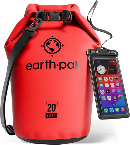 Earth Pak Bolsa Seca Impermeable - Mochila Impermeable de Cierre Enrollable Superior Mantiene el Equipo Seco para Kayak con Funda Impermeable para