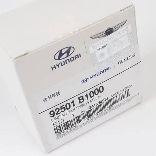 Miniatura 2 de OEM genuino 2015-16 Hyundai Genesis placa lámpara montaje izquierdo 92501-B1000