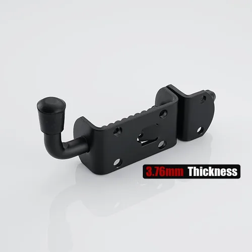 Miniatura 4 de JQK pasador de perno de barril con resorte, pestillo de puerta de acero inoxidable 304 resistente y de alta calidad con espesor de 3 mm, 16 cm Negro