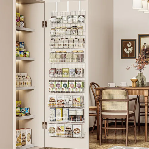 Miniatura 4 de JKsmart Organizador de especias de 9 niveles con gancho para puerta, montaje en pared y capacidad extra grande para despensa – Diseño elegante