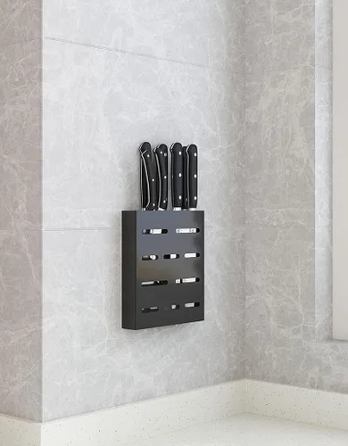 Soporte para cuchillos de pared de cocina, almacenamiento de cuchillos debajo del gabinete, organizador de cuchillos para puerta de gabinete -