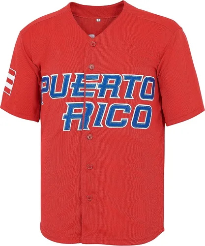 Miniatura 2 de #9 Baez Puerto Rico World Game Classic - Camiseta de béisbol para hombre con costuras S-XXXL